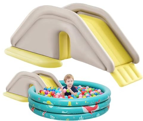 Kixolazr Aufblasbare Wasserrutsche, Wasserrutsche für Kinder - PVC Zwei-Wege-stabile aufblasbare Wasserrutschen für den Hinterhof,Outdoor-Spielcenter, Poolausrüstung für Kinder und Erwachsene, Spaß im