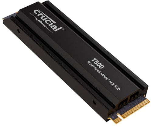 Crucial T500 SSD 4TB PCIe Gen4 NVMe M.2 con Dissipatore, Fino a 7000 MB/s, Compatibile PlayStation 5, TLC NAND, PC Desktop - CT4000T500SSD5