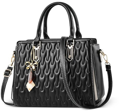 DORRISO Elegante Damen Handtaschen Henkeltaschen Anti-Dieb Mittel Groß Damen Umhängetasche Sicher Leicht Reisen Urlaub Einkaufen Party Büro Wasserdicht PU Leder Schwarz