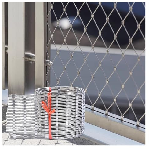 DTVEW 304 Edelstahl-Seilnetz, 6cm/1,5mm Balkon-Treppenzaun, Flexibles Seil-Geländer-Netz, für Fußballplatz Zoo-Balkon(0.8x20m)