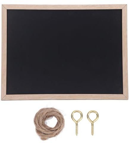 Krita Tavla för Barn, Tavla Skylt Utomhus Svart Tavla Mini Svarta Tavla Skyltar Hängande trä Menyskylt Meddelande Svarta Tavla för Kök, Skola och Kontor, Träram Tavla, 30x40cm