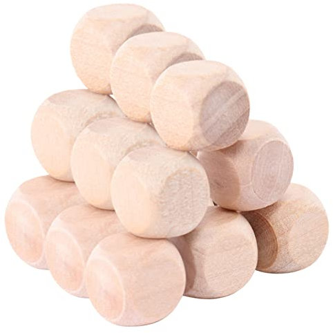 BELLIFFY 100stücke Unbemalte Sechseitige Holzklötze Blanko Würfel Aus Naturbelassenem Holz Diy Holzspielzeug Für Junge Mädchen Ab Jahren Zum Bemalen Basteln Und Spielen
