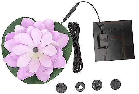 Yardwe Fontaine Solaire De Jardin Nénuphar 7v 1.2w Décoration De Piscine Extérieure Flottante pour Bassin Jardin Extérieur Solide Et Économe en Énergie