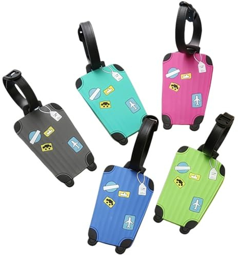 COZERI 5 Pièces Étiquette Bagage Voyage, Silicone avec Carte d'Info