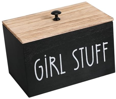 ABOOFAN Tampon Organizer Holz mit Deckel Pad und Wattestäbchen Halter für Badezimmer Aufbewahrungsbox für Damenprodukte Herausnehmbare Trennwände Eleganter Perioden Organizer