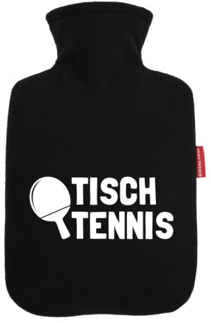 Huuraa Wärmflasche Tischtennis Tischtennisschläger Geschenk | Veloursbezug Geschenkidee mit Motiv Auslaufsicher mit waschbarem Bezug