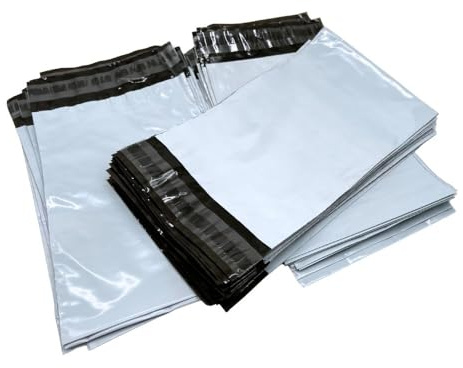 Folienversandtaschen 400x500 mm 60my CoEx Versandbeutel Blickdicht | Selbstklebend, Extrem Reißfest Wasserdicht, Staubdicht Versand tüten für Kleidung, Textilien, Warensendung (500)