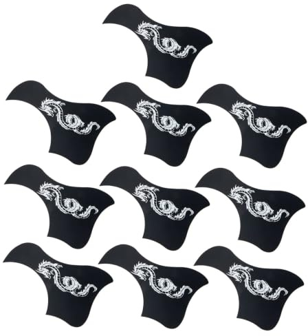 10 Stück Gitarren Schlagbrett Aufkleber aus Pvc mit Drachenmuster | Folk Gitarren, Selbstklebend und Leicht Anzubringen, 40/41 Zoll Geeignet, Dekor für Instrumente