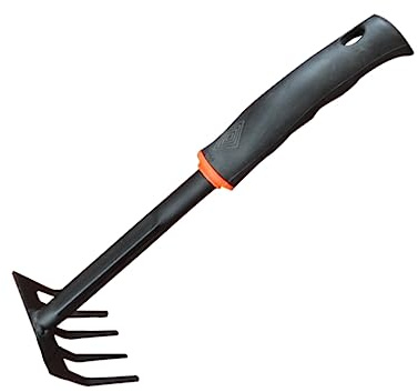 TOYZFRIENDY Rastrello da Manuale Mini con Denti in per Coltivazione e Aerazione Attrezzo Ergonomico con per Rimozione Erbacce e in Spazi Stretti