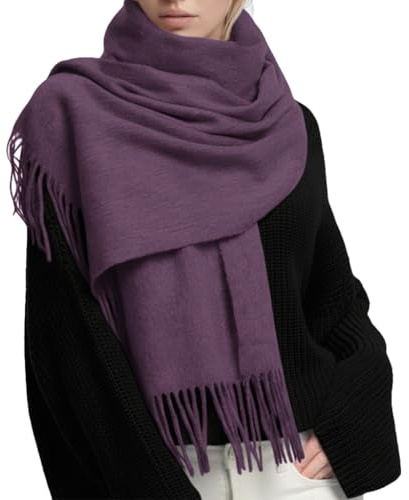 PFLife Wollschal Damen Kaschmir Gefühl 200x70cm Großer Weicher Winterschal mit Geschenkbox Schal Tuch Umschlagtuch für Winter Büro Reisen Alltag