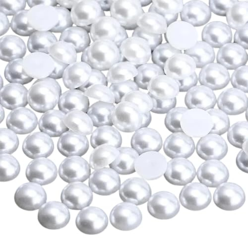Cozylkx 1000 Perlas Acrílicas Planas De 4 Mm, Perlas De Imitación Semiredondas para Decorar Ropa, Zapatos, Uñas Y Manualidades
