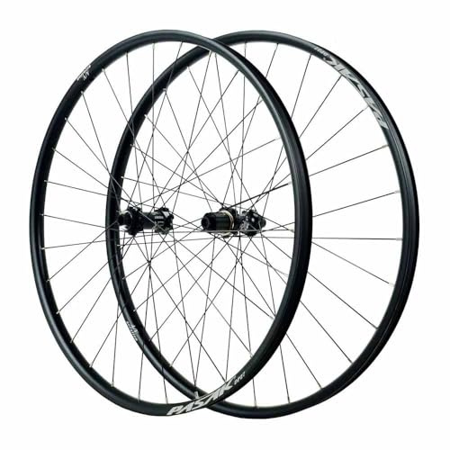 26 27.5 29Zoll Mountainbike Boost Laufradsatz, Steckachse 110/148mm, 54 Zahn Ratsche, Centerlock-Scheibenbremsen, 19mm Doppelwandige Aluminiumfelge, 8/9/10/11-fach-Kassette(Black,29)