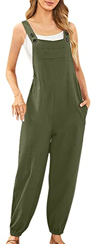 Jumpsuit för kvinnor – lekdräkter för kvinnor Storbritannien semester lounge haremsbyxor byxor med fickor ledig lös säckig harem sparkdräkt ärmlös lekdräkter lång baggy lekdräkt overall hängselbyxor