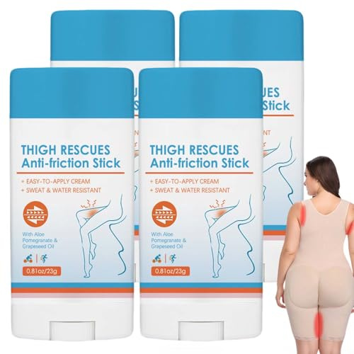 Stick antisfregamento impermeabile e non grasso per le cosce, balsamo antisfregamento, tutto il giorno per le cosce, balsamo antisfregamento ad assorbimento rapido per la corsa. 4 pezzi