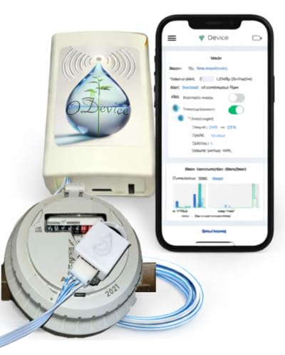 Kit contatore acqua intelligente - Rilevamento e allerta perdite nascoste, volume, irrigazione, monitoraggio – WiFi o LoRa – Contatore non incluso – (Box LoRa)