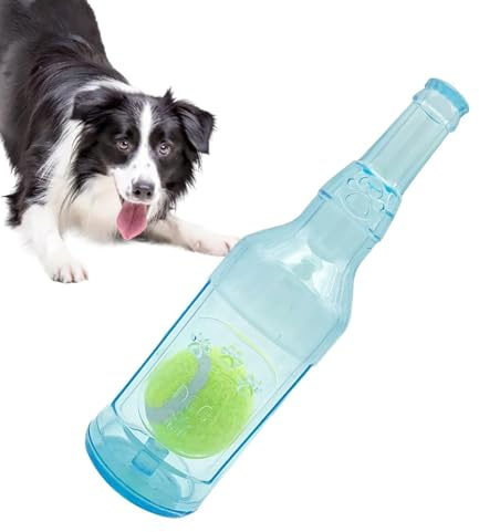Generisk hundleksak vattenflaska cruncher, hundvattenflaska leksak, Chew Toy Interactive Creative Squeaky Cruncher, bettsäker sällskapsdjur -tillbehör med boll för aggressiv