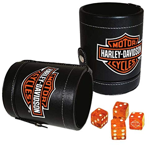 Harley-Davidson Bar & Shield Logo Dice Cup Game Set, Leatherette Cup 651