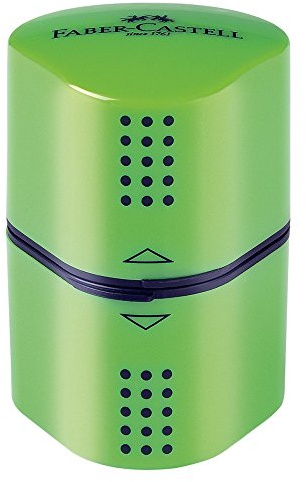 Faber Castell 4005401838029 Bleistiftspitzer mit 3 Lochgrößen und 10-teiligem Griff, mehrfarbig, 4005401838029