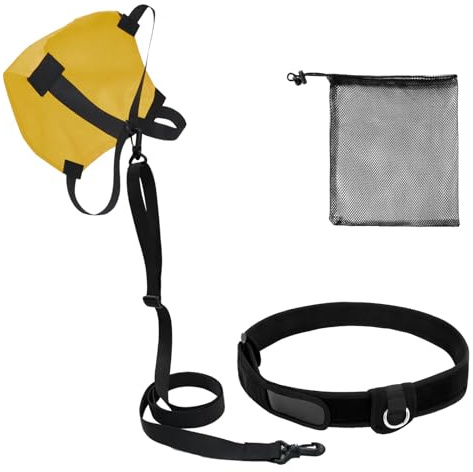 Swim Parachute Belt Swim Tether Stationary Train Equipment for Adult - for Tempo Trainer Swimming Adjustable Length Swim Belts for Enhanced Strength Performance and Endurance Aquatic
