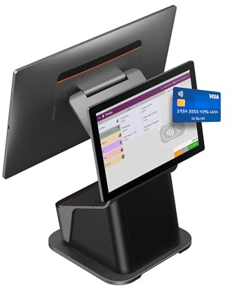 Registrierkasse Kassensystem - Finanzamtkonform 2022 - TSE ready - integrierter Bondrucker - Gastronomie, Handel - GRATIS Ersteinrichtung des POS Terminal (T3 Pro - The Double)