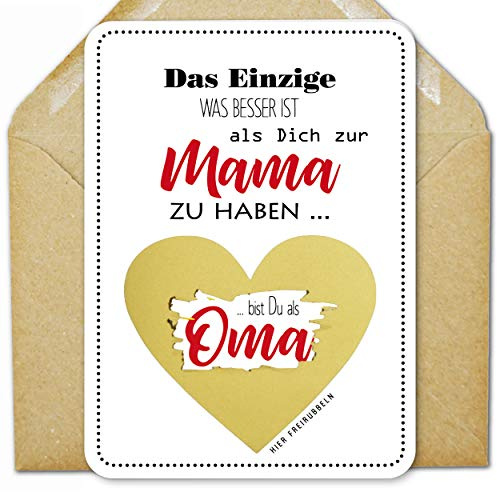 stylebutton design your own Rubbel-Karte für Deine Mama als Überraschung und Geschenk | Schwangerschaft Geburt Baby (Mama wird Oma)