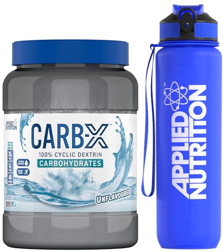 Applied Nutrition Bundle Carb X 1.2kg + Lifestyle Water Bottle 1000ml | Cyclic Dextrin Carbohydrate Powder, Intra Workout Carb Powder, Fuel Training, Quick Source of Energy, Vegan (Unflavoured)