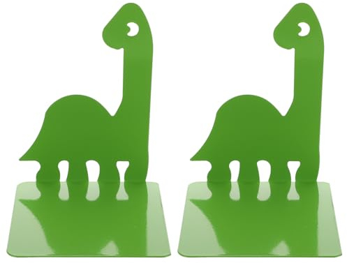 STOBOK Dinosaurierförmige Buchstützen Metall-Buchhalter Für Bücher Dokumente Und Magazine Schreibtisch-Organizer 1 Paar 2 Stück Für Zuhause Büro Klassenzimmer Und Bibliothek