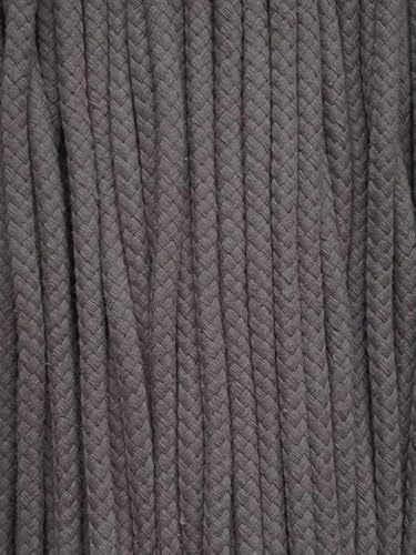 Kordel Baumwolle 8mm rund Schnur Turnbeutel Seil 17 Farben (Grau, 10 m)