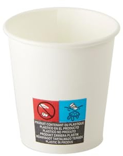 Nupik - Caja de 400 Vasos Desechables de Cartón Blancos 190 ml (6oz) - Para Café, Degustaciones, Bebidas Frías o Calientes - Para Cumpleaños, Oficina, Hostelería, Máquina Expendedora