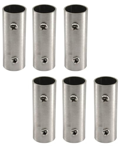 19mm Edelstahl gerade Rohrverschraubung Rohrstangenverbinder für Gestelle Hängestange Zaun Handlauf (6 Stück)