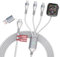 100W Multi Ladekabel mit Apple Watch Ladegerät – 3M 4 in 1 Ladekabel Kompatibel mit Apple Watch, iPhone, Android, iPad und Tablette, mit Lightning, USB C und Micro-USB Anschlüssen