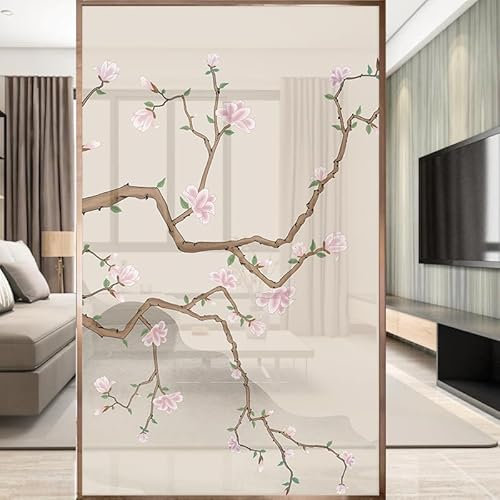 WANMUER Sichtschutzfolie 3D Fensterfolie Glasdekorfolie PVC für Badezimmer Kinderzimmer Küche,Schlafzimmer Wohnzimmer Esszimmer Büro Hotels Klassenzimmer 44.5x300 cm Elegant