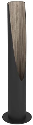 EGLO Tischlampe Barbotto, Tischleuchte mit indirekter Beleuchtung | Wohnzimmerlampe aus Metall in Schwarz und Holz in Eiche, inkl. GU10-Leuchtmittel, 40 cm, FSC zertifiziert, warmweiß