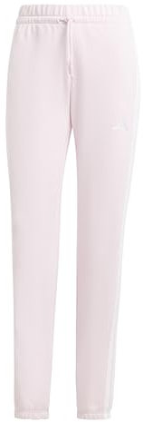 adidas Damen Essentials 3-Stripes French Terry Cuffed Pants, Clear Pink/White, L