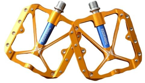 Pedale Fahrrad Abgedichtete Lager Fahrradpedale Flache Fahrradpedale MTB Rennrad Mountainbike Pedale Breite Plattform Zubehör Teil Fahrradpedale (Color : Gold-Blue)