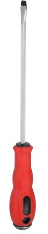 HARFINGTON Go-Thru Screwdriver SL8 x 200mm S2 Steel High Torque Magnetic Slotted Flat Screwdrivers with Striking Cap for Fastening, Chiseling and Loosening