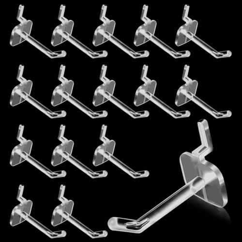 Lemecima 100 Pcs 2 Inch Plastic Pegboard Hooks Peg Board Shelving Hooks Pegboard Locking Hooks for Peg Boards Craft, Storage, Garage, Kitchen, Tools and More