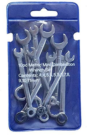 Jolsaawie 10Pcs Mini Chiave Doppia Testa Offset Anello Chiave Strumenti Chiave Combinata Chiave 4-11mm Set Mano