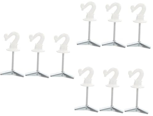 IMIKEYA 9 Stk Deckenhaken edelstahlhaken umhängelampe dekohaken Haken für Pflanzenhalterungen Wandmontage Pflanze kleiderständer Gipskarton-Umschalter Haken mit Hardware Zinklegierung Weiß