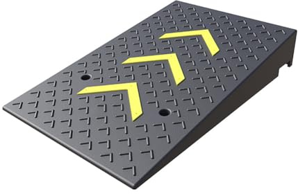 Heavy Duty Loading Ramp 4/5/6/7/9/10 in Rise Threshold Ramp, Driveway Curb Ramp, Rubber Car Ramp W/Reflective Stripe, Entry Slope Ramp for Wheelchair Moto Trailer Truck (50x80x17cm)