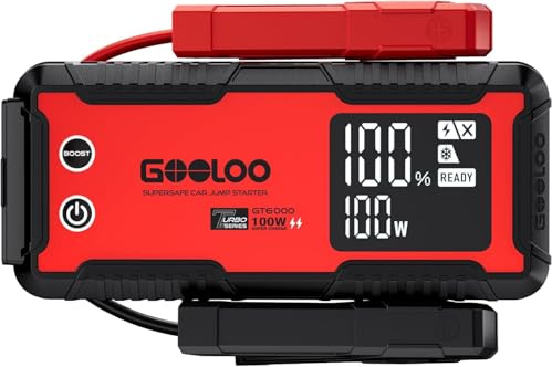 GOOLOO GT6000 6000A Starthilfe Powerbank,100W-bidirektionales Schnellladen