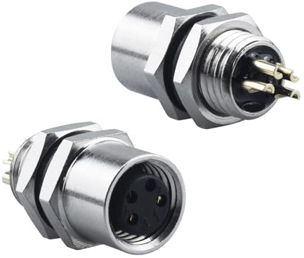 Lonlonty M8 4 pin Weibliche panel mount socket sensor connector gewinde stecker, industrieller runder aeronautischer stecker flansch buchse metall stecker, outdoor waterproof IP67 2 pcs