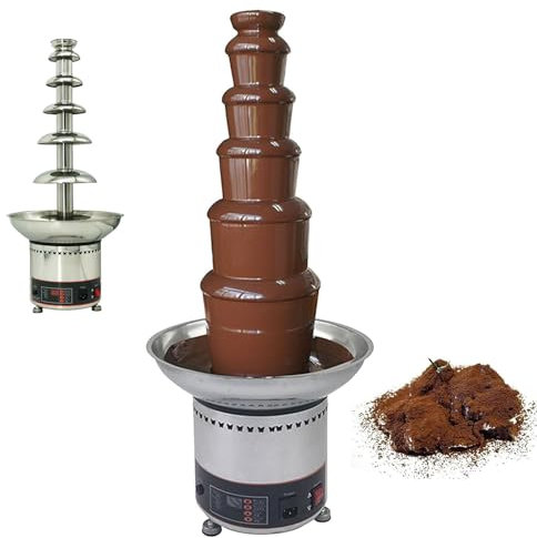 BDJSN 300W Chocolate Fountain Machine, 6 Tier/7 Tier Stainless Steel Electric Fondue Chocolate Fountain Machine, 30-150℃ Temperature Control, for Party, Banquet, Birthday