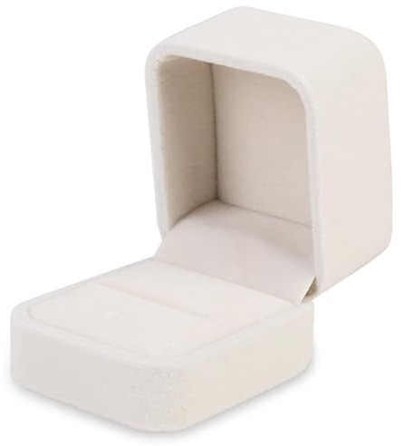 Ringbox, Cremeweiß Für Verlobungsringe Und Schmuck Edles Ringetui Aus Hochwertigem Material Ideal Für Heiratsanträge Aufbewahrungsbox Für Ringe Und Schmuck Perfekte Geschenkbox Für Besondere Anlässe