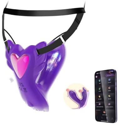 Sexspielzeug für Frauen und Paare, Tragbarer Vibrator Klitoris mit Fernbedienung, Paarvibrator Butterfly mit 10 Vibrationsmodi, Auflegevibrator für Extrem Lust
