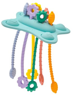 SILI FACTORY Silicone Montessori Sensory Toys for Babies 18 Months,Pull String Activity Toy, Early Educational Fine Motor Skills Toy for Toddlers,Car Seat Airplane Travel Toys