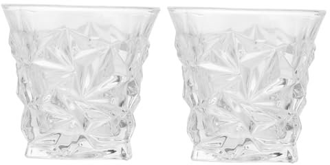 Warmhm 2pezzi Bicchieri per Whisky Bicchieri in Vetro Creativi per Latte Design Adatto per Uso e Ufficio Resistente e