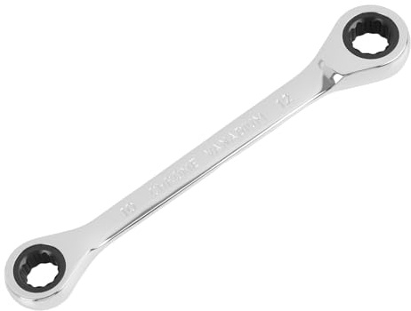 Riybyds Llave de Trinquete Combinada de Doble Anillo, 10mm y 13mm, Herramienta 2 en 1, Fabricada en Acero Cromo-Vanadio con Acabado Cromado Mate,para Mecánica Automotriz e Industria (10 x 13 mm)