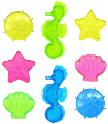 8 Stück Muschel Edelsteine Tauchspielzeug - Geprüftes Wasserspielzeug - Buntes Unterwasser Pool Spielzeug zum Tauchen Lernen - Tauchen Edelsteine Pool Spielzeug für Mädchen Junge
