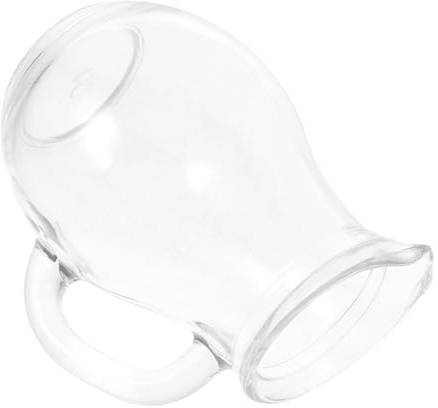 DECOMELODY Jarra de Vidrio Pequeña con Asa para Leche y Vino Dispensador Transparente Diseño Goteo para Bebidas Frías y Calientes